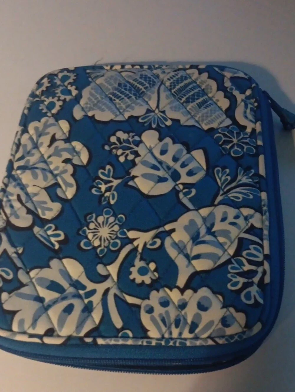 Vera Bradley Quilted Blue Floral Cosmetic Pouch